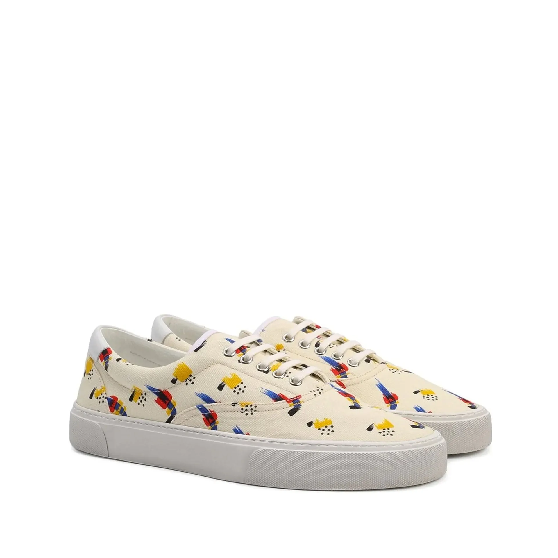 Saint Laurent Printed Canvas Sneakers-White-MEN sold by Siebentaschen product image thumbnail 2