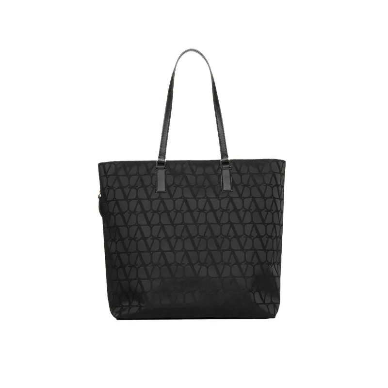 Valentino Garavani Toile Iconographe Tote Bag-Black-WOMEN made by Valentino Garavani