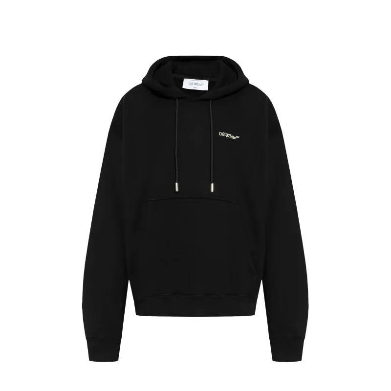 Off-White Logo Hooded Sweatshirt-Black-MEN made by Siebentaschen