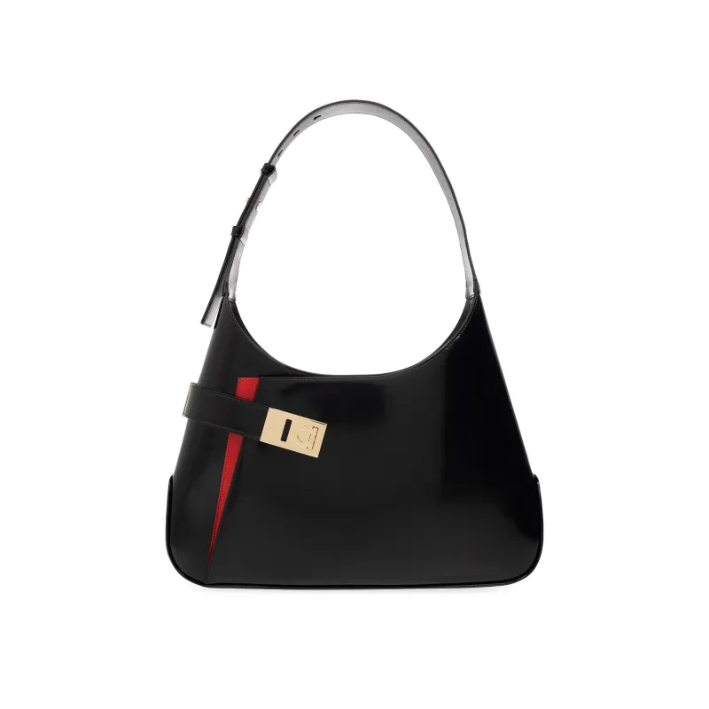 Salvatore Ferragamo Arch Hobo Shoulder Bag-Nero-WOMEN made by Salvatore Ferragamo