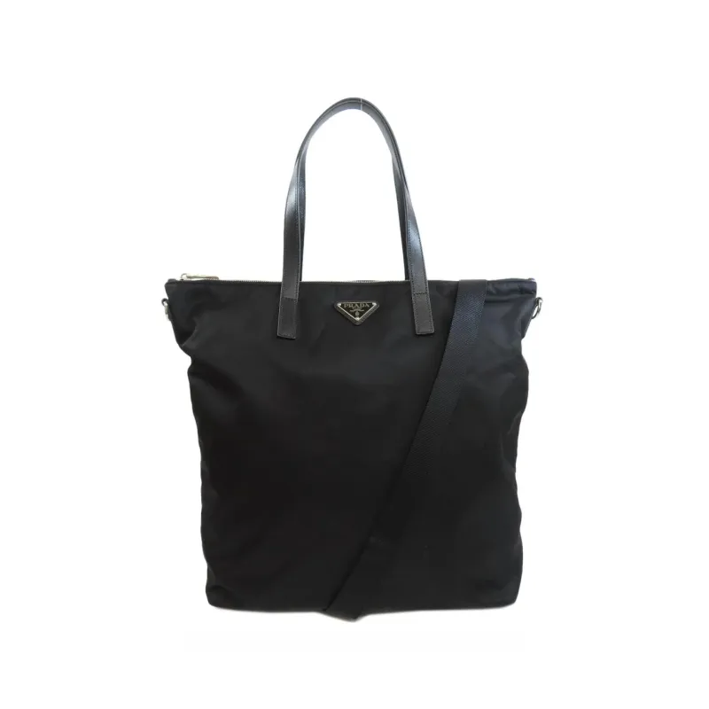 Prada Pattina Nylon Tote Bag-Black-WOMEN sold by Siebentaschen