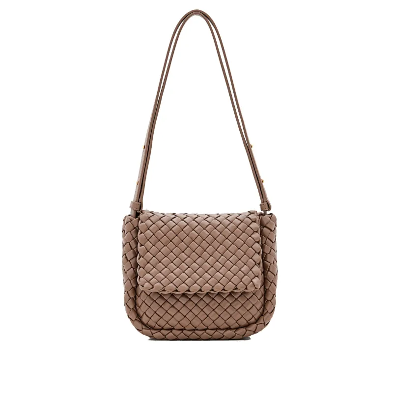 Bottega Veneta Cobble Small Shoulder Bag-Brown-WOMEN sold by Siebentaschen