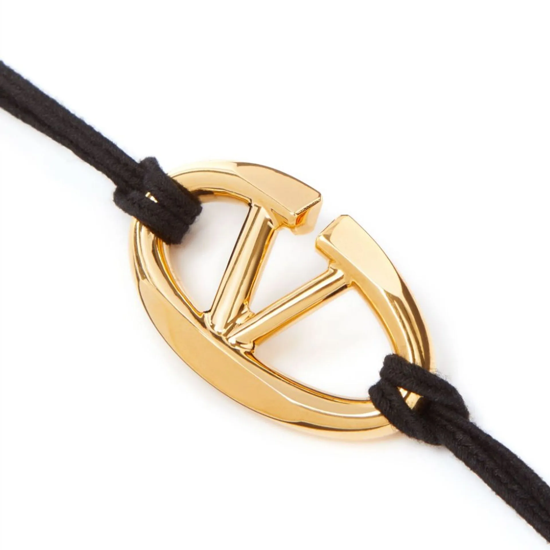 Valentino Garavani V-Logo Cotton Bracelet-Black-WOMEN sold by Siebentaschen product image thumbnail 3