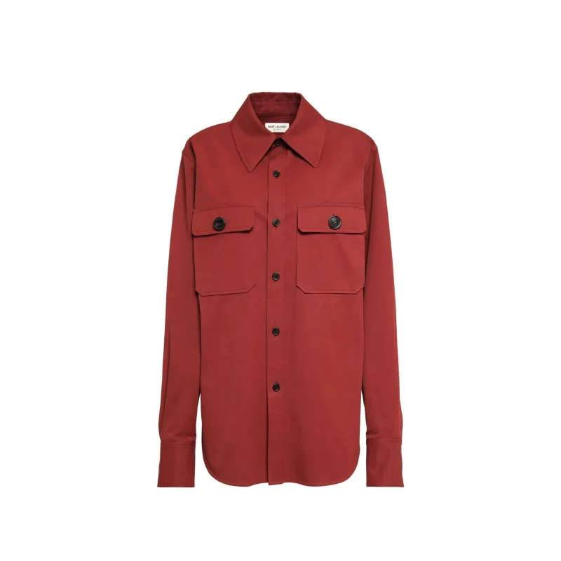 Saint Laurent Cotton Shirt-Red-WOMEN made by Yves Saint Laurent