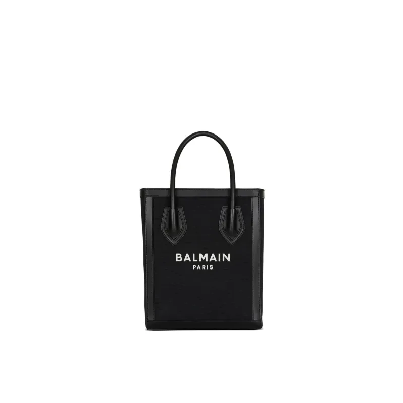 Balmain leather-trimmed Canvas Tote Bag made by Balmain