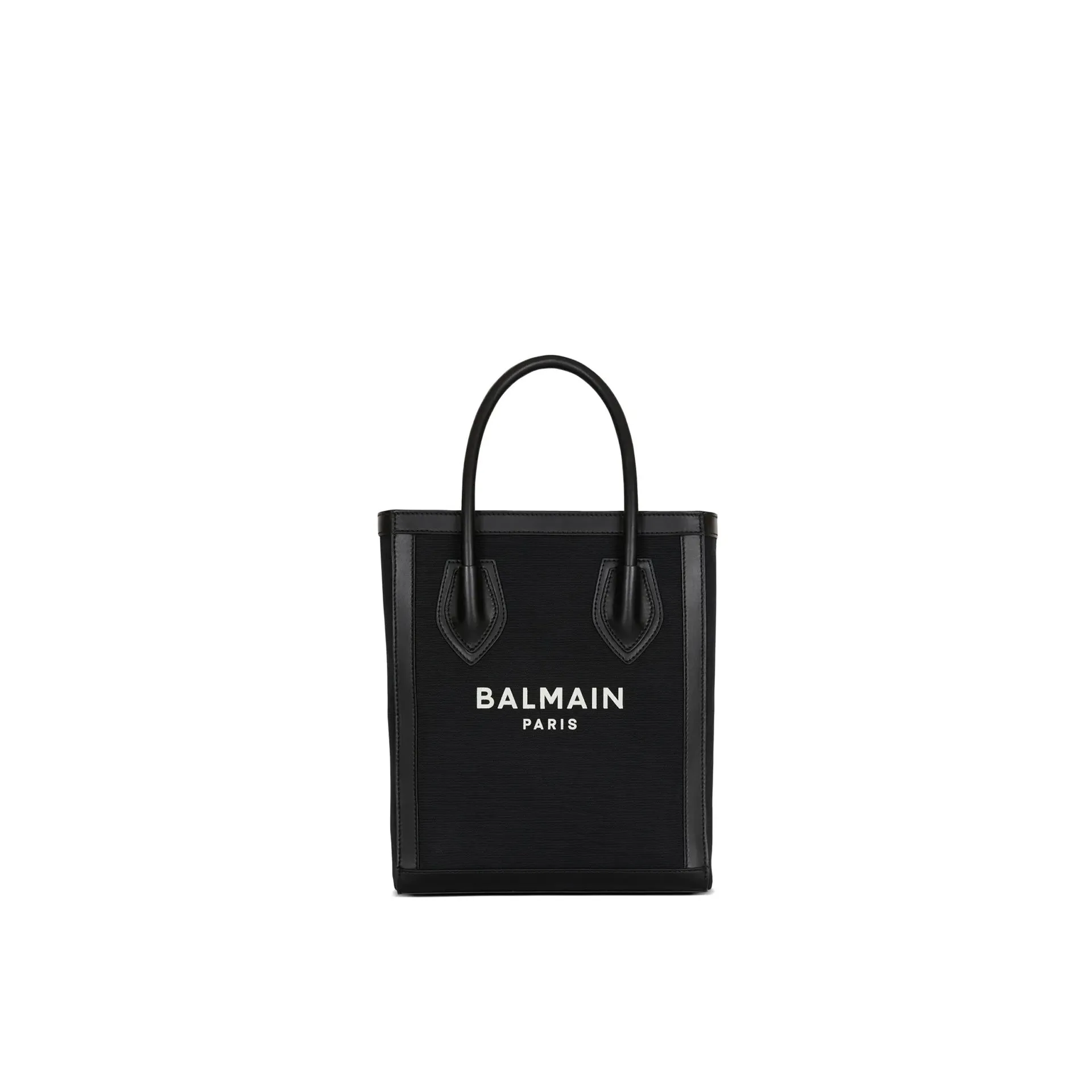 Balmain leather-trimmed Canvas Tote Bag sold by Siebentaschen