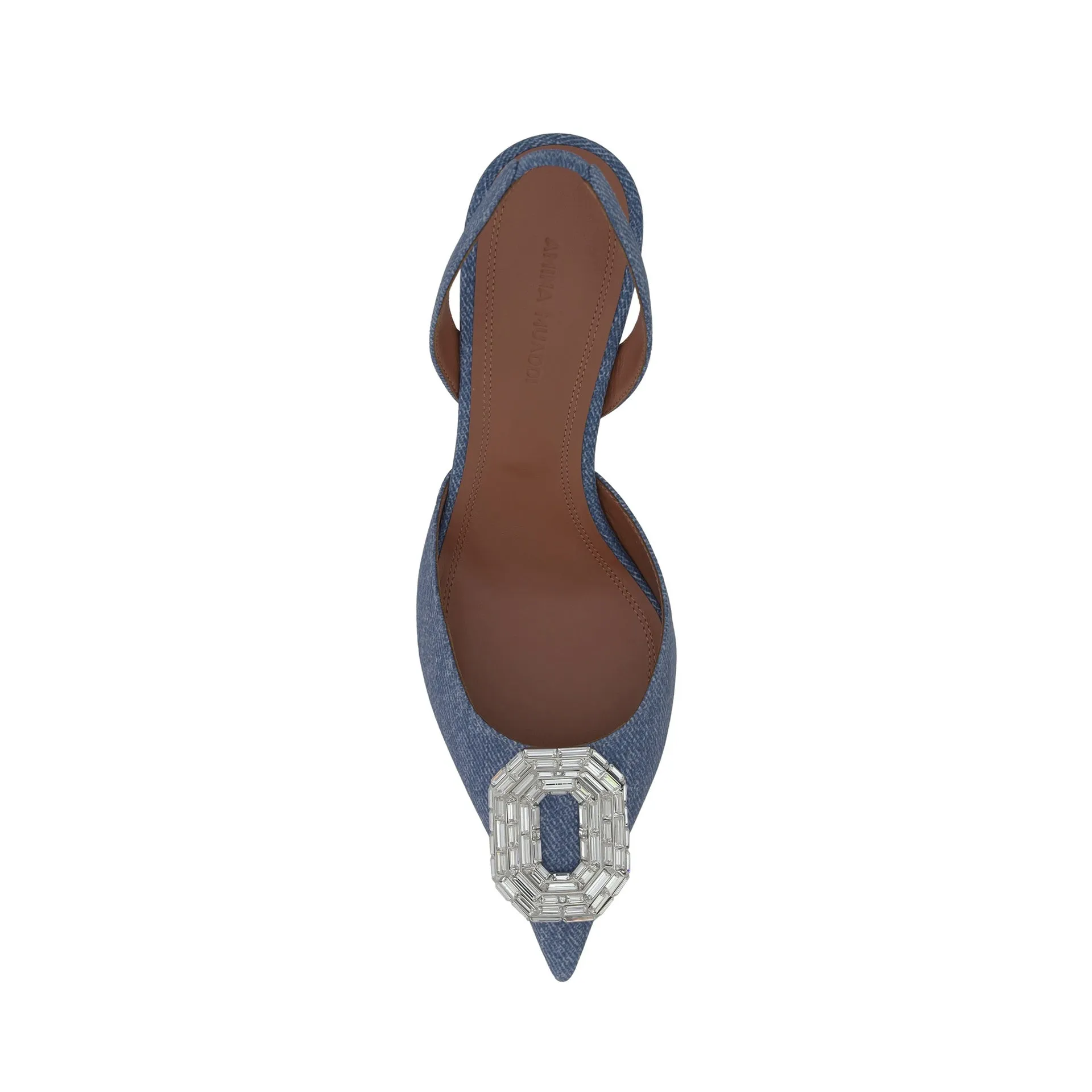 Amina Muaddi Camelia Sling 60 Printed Denim Pumps sold by Siebentaschen product image thumbnail 4