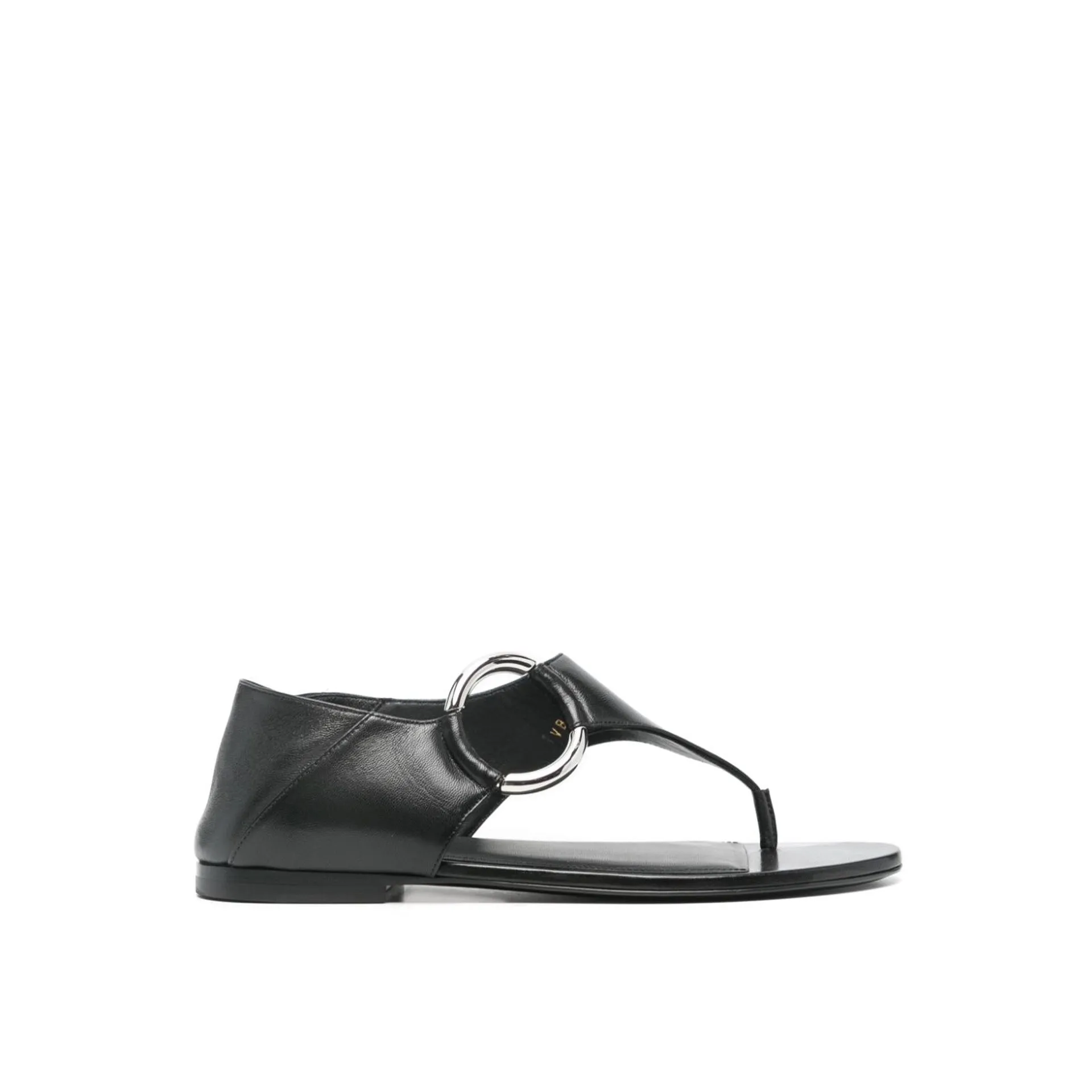 Saint Laurent Ring Leather Flat Sandals sold by Siebentaschen