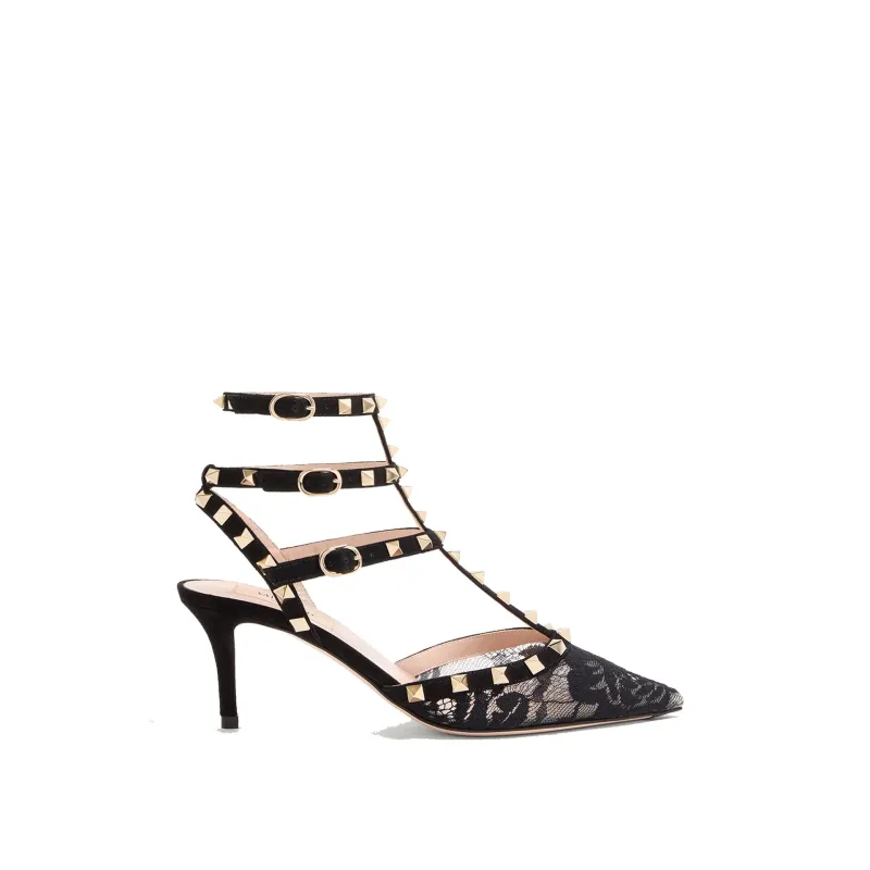 VALENTINO GARAVANI ROCKSTUD Lace Pamps sold by Siebentaschen