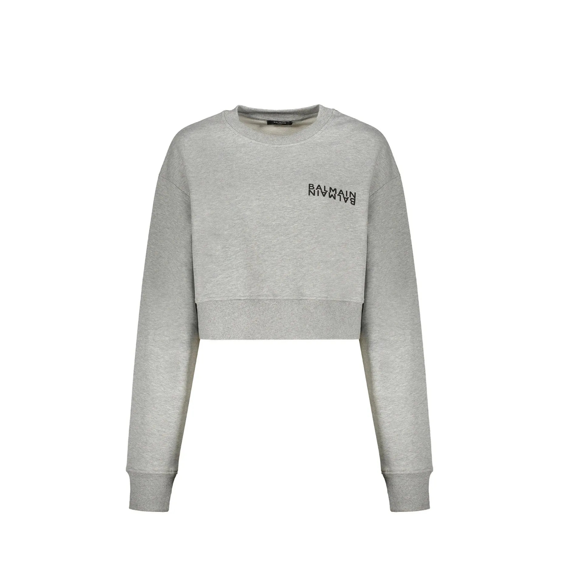 Balmain cropped logo sweatshirt sold by Siebentaschen