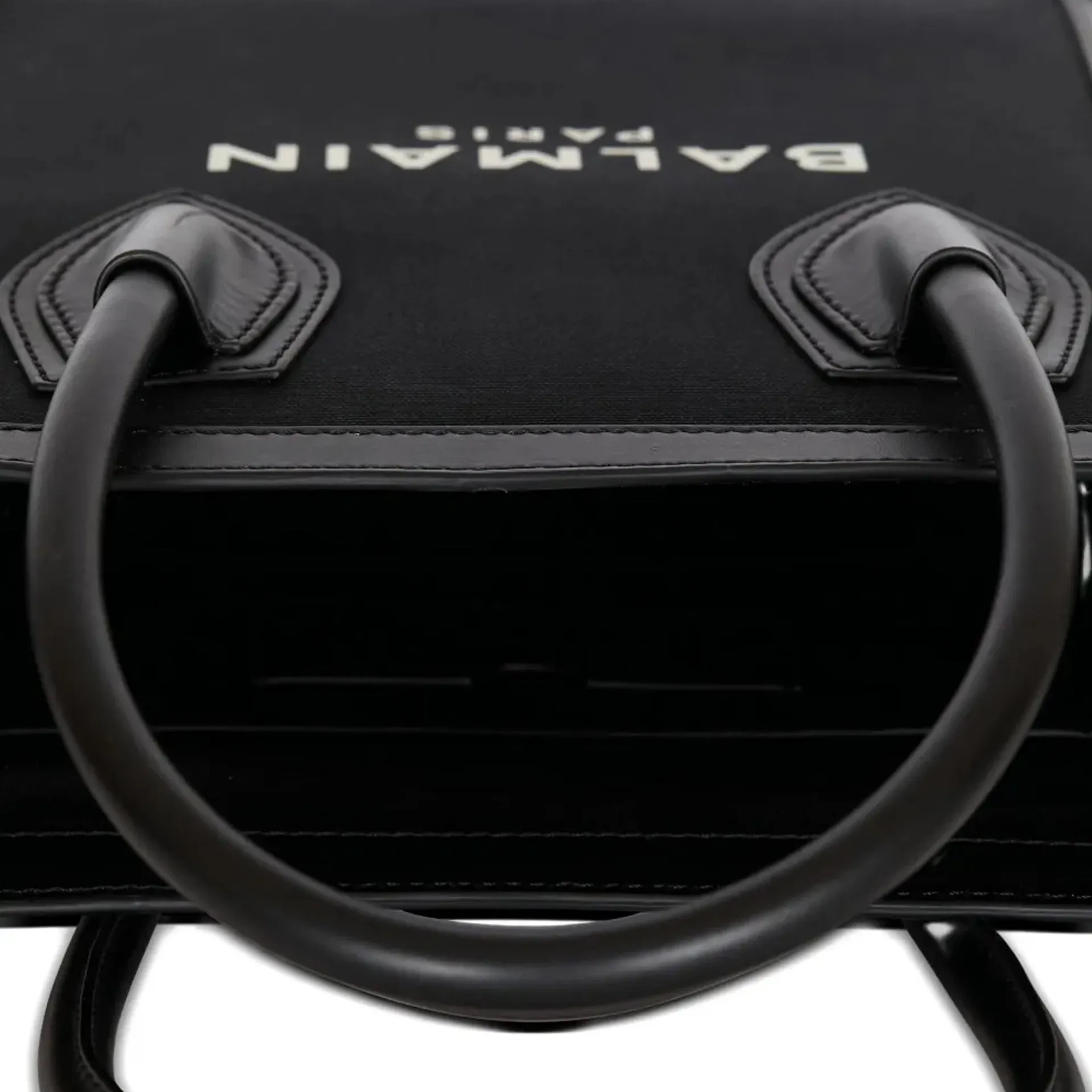 Balmain leather-trimmed Canvas Tote Bag sold by Siebentaschen product image thumbnail 3