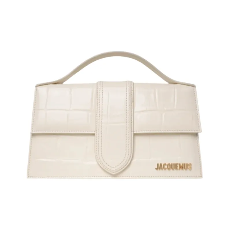 Jacquemus Bambino Shoulder bag in white crocodile print made by Jacquemus