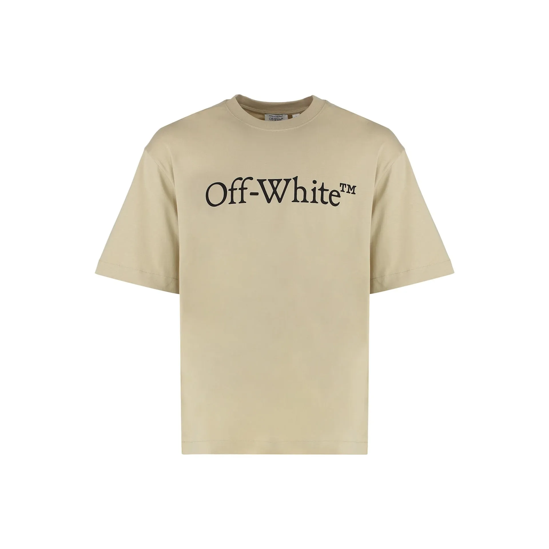 Off-White Cotton Crew-neck T-shirt sold by Siebentaschen