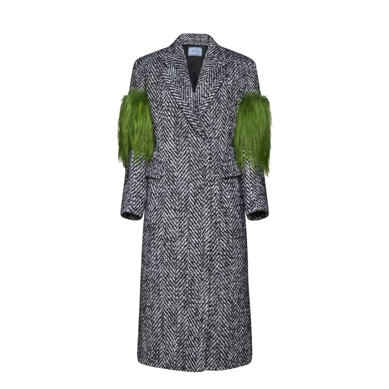 Prada Herringbone Wool Coat made by Prada