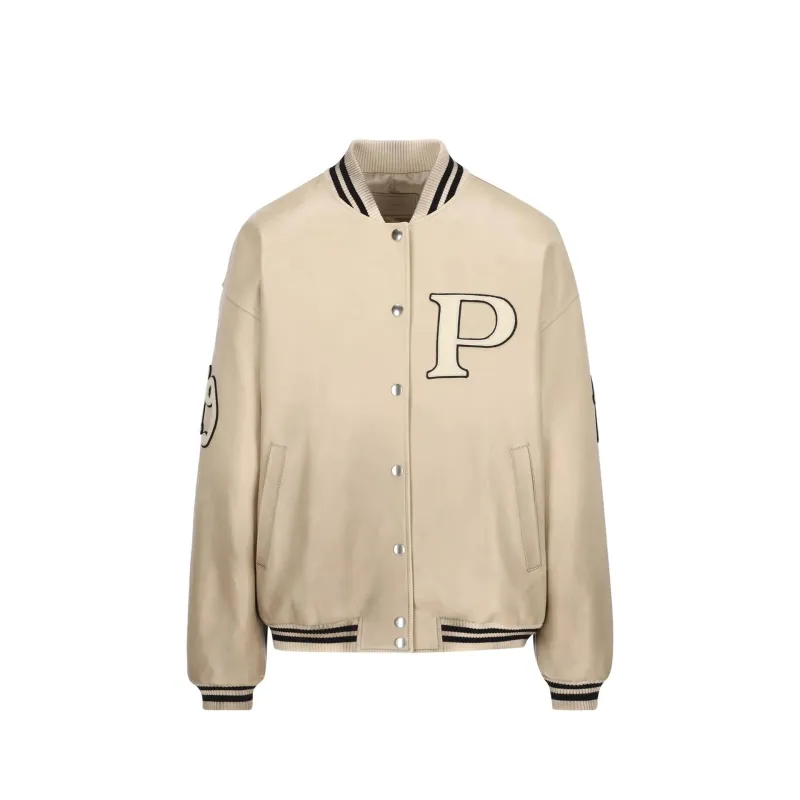 Prada Padded Leather Varsity Jacket made by Prada