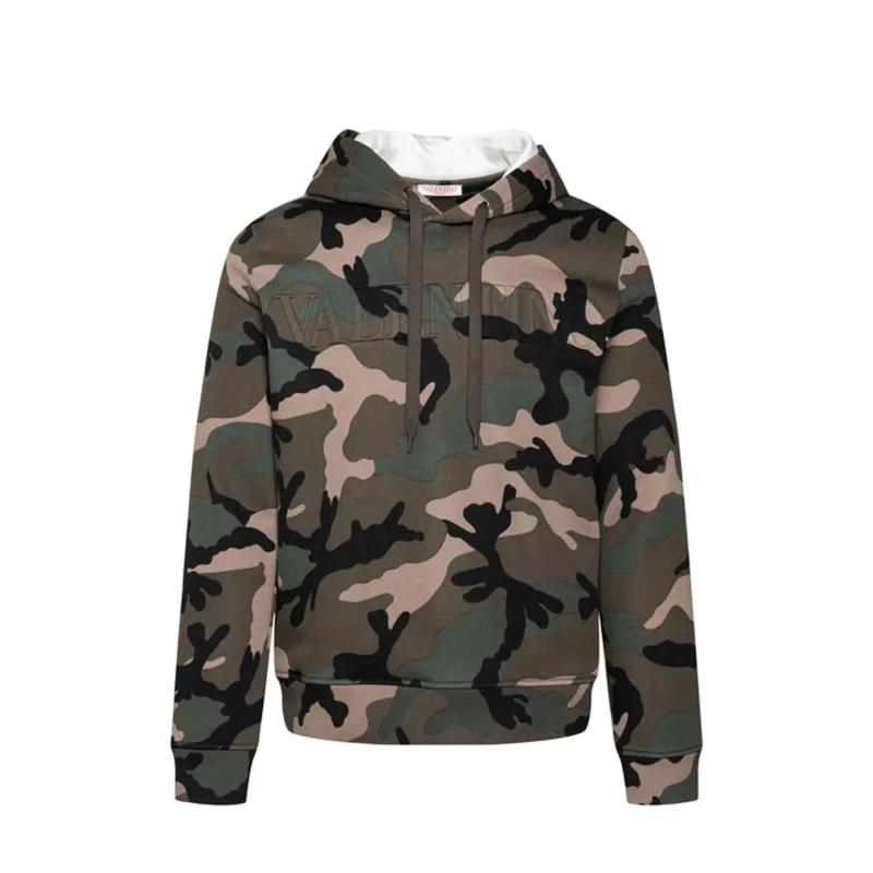 Valentino Camouflage Pattern Hoodie Sweatshirt made by Valentino