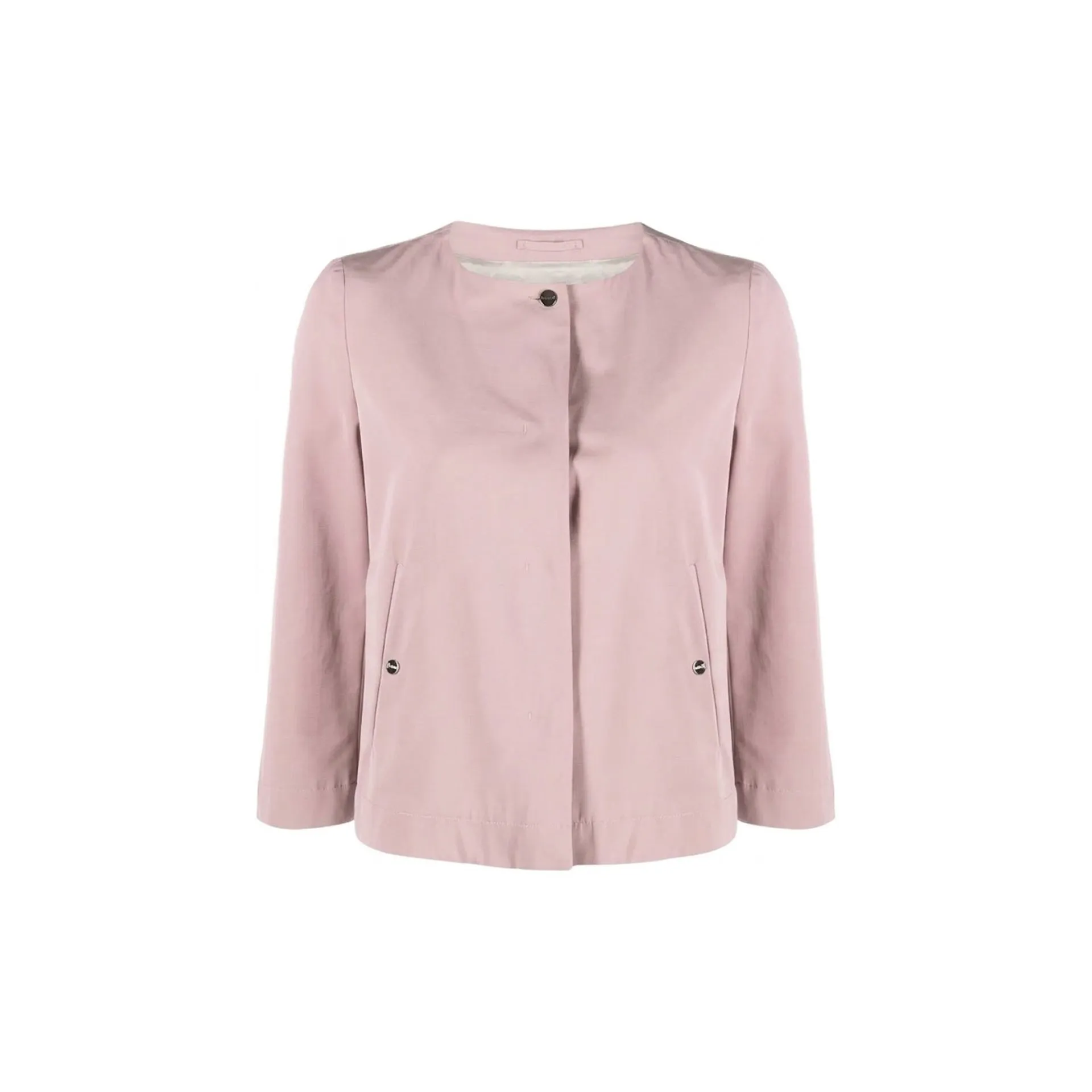 Herno Collarless Cropped-Sleeve Jacket sold by Siebentaschen