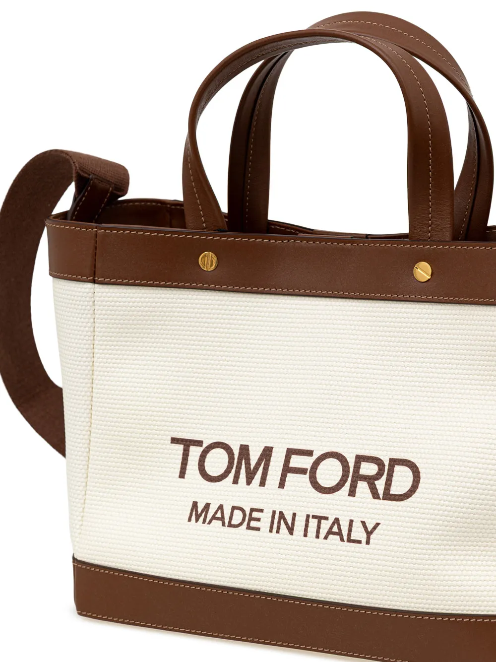 Tom Ford Ivory White Canvas T-Screw Tote Bag sold by Siebentaschen product image thumbnail 3