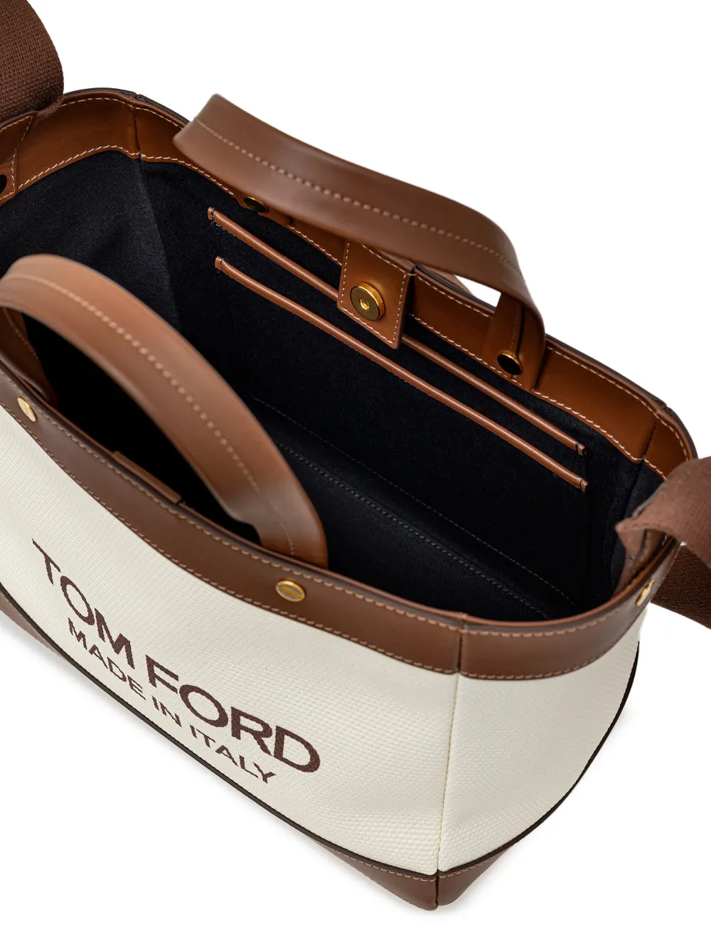 Tom Ford Ivory White Canvas T-Screw Tote Bag sold by Siebentaschen product image thumbnail 4