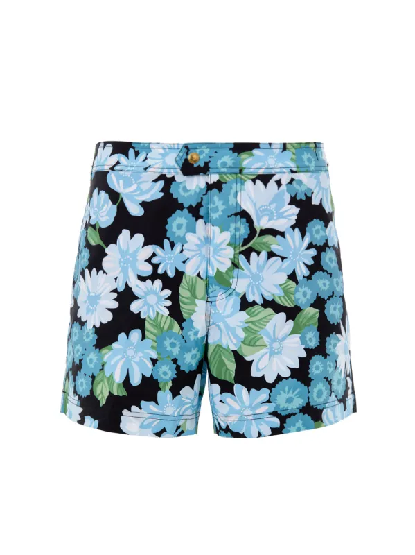 Tom Ford Floral Print Swim Shorts in Blue-Green Multicolor made by Tom Ford