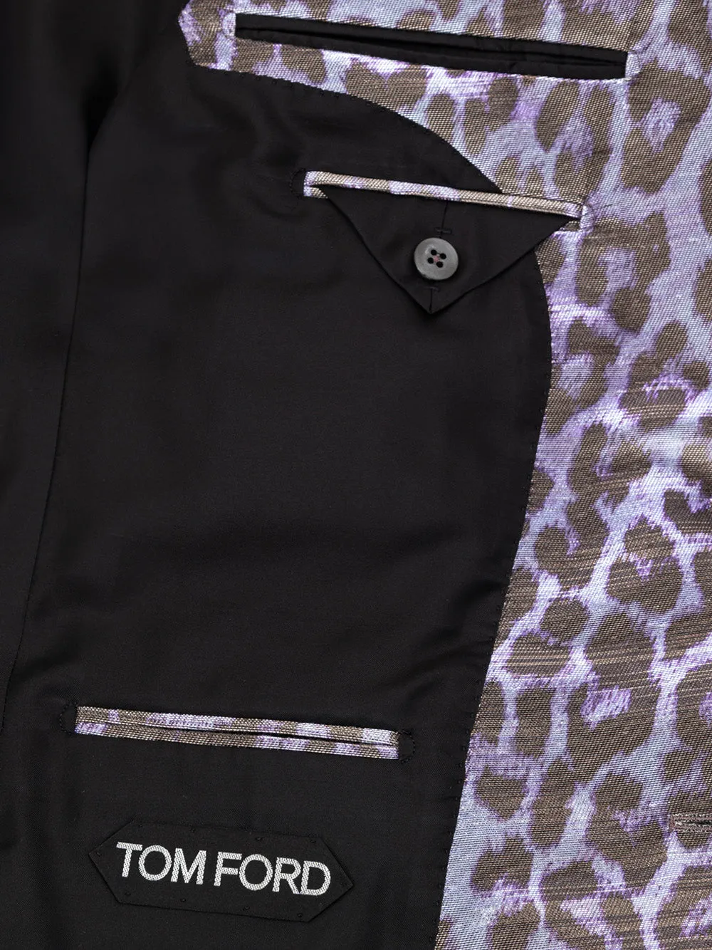 Tom Ford Men's Purple Leopard Print Single-Breasted Jacket sold by Siebentaschen product image thumbnail 3