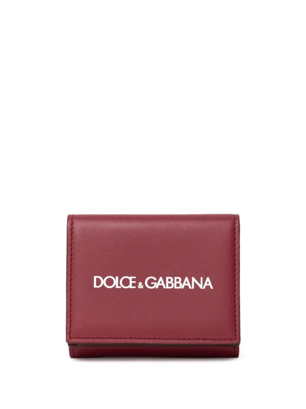 Dolce & Gabbana Red Leather Mini Wallet with Logo made by Dolce & Gabanna
