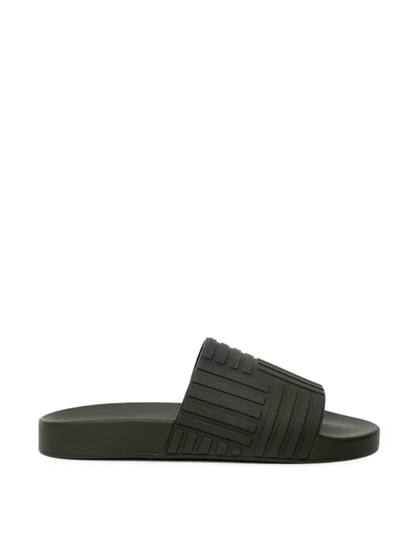 Bottega Veneta Black Rubber Intrecciato Carpet Sliders made by Bottega Veneta