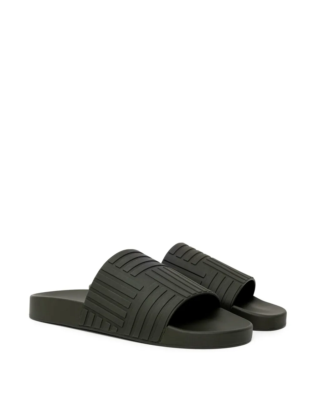 Bottega Veneta Black Rubber Intrecciato Carpet Sliders sold by Siebentaschen product image thumbnail 2