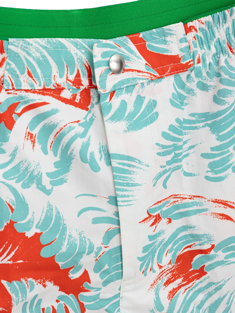 Bottega Veneta Feather Print Swim Shorts in Red and Blue sold by Siebentaschen product image thumbnail 3