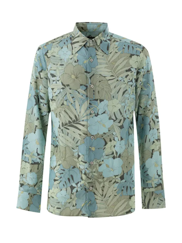 Tom Ford Blue Floral Print Shirt – Women made by Tom Ford