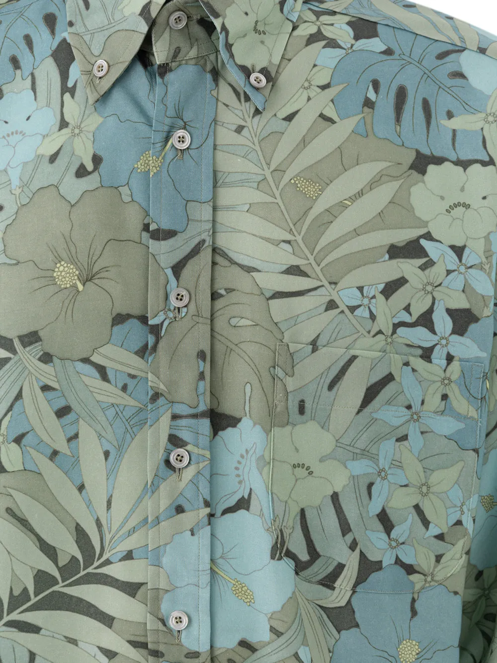 Tom Ford Light Blue Floral Print Shirt with Chest Pocket sold by Siebentaschen product image thumbnail 3