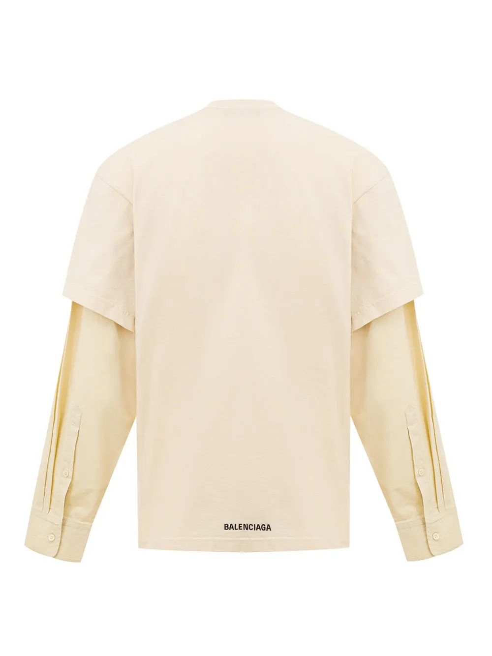 Balenciaga Cream Oversized Layered T-Shirt with Logo Embroidery sold by Siebentaschen product image thumbnail 2