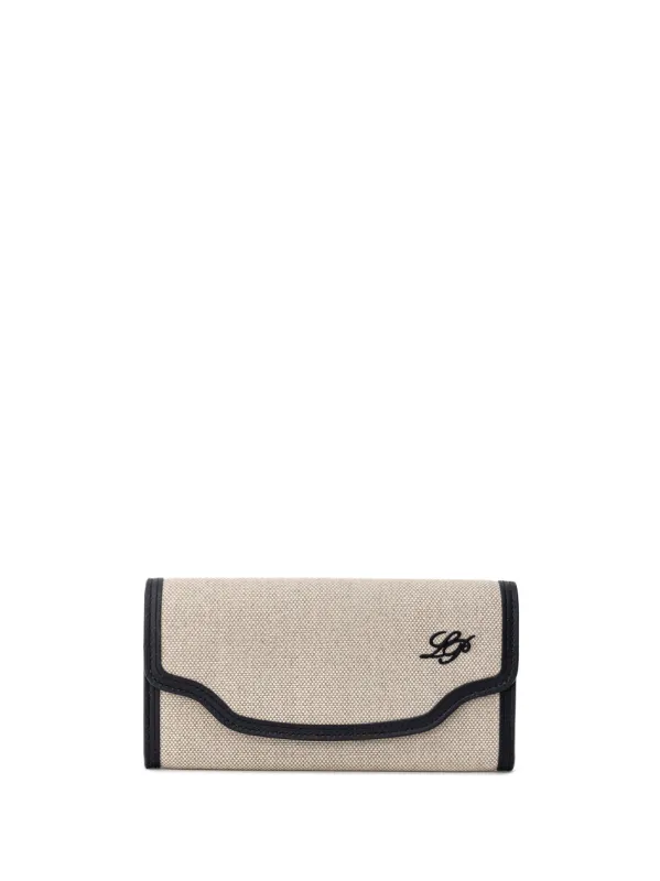 Beige Canvas and Loro Piana Leather Wallet made by Loro Piana