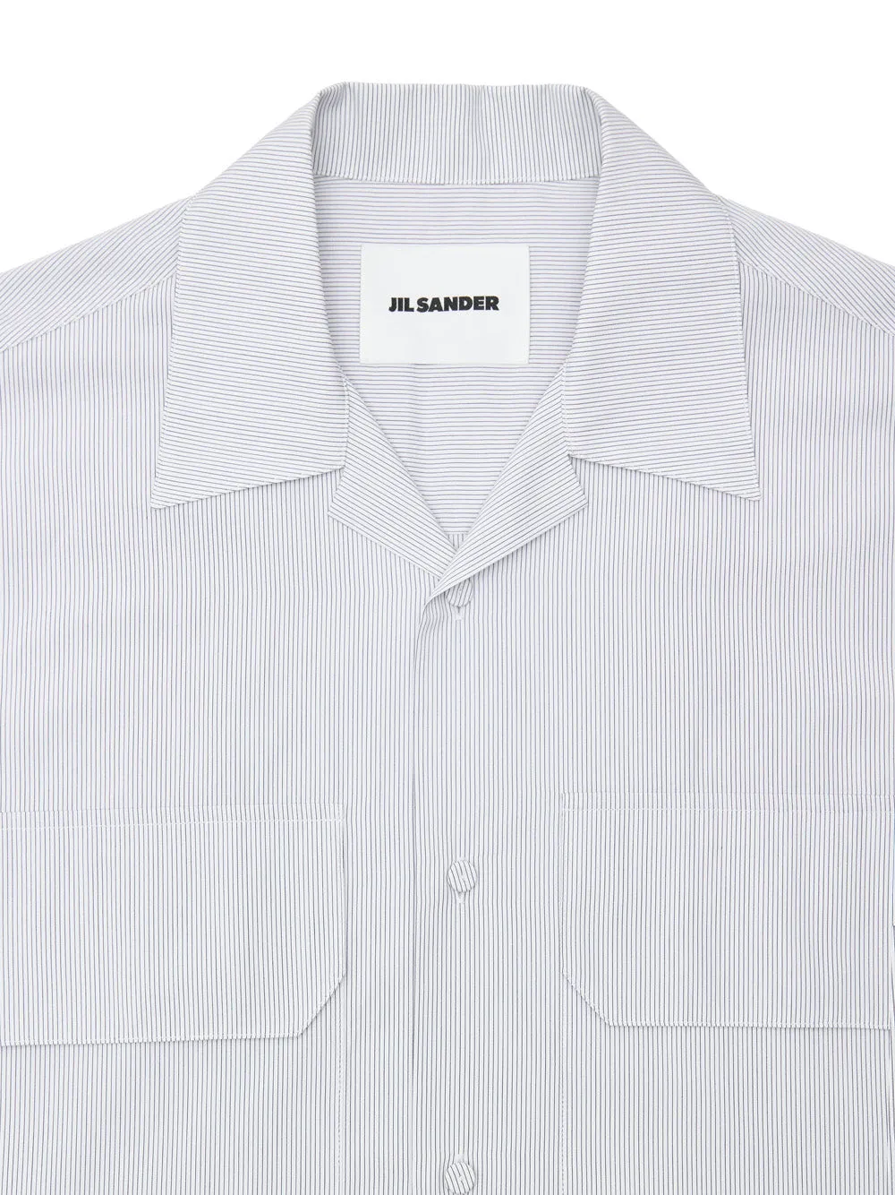 Jil Sander Blue Micro-Stripe Boxy-Fit Short-Sleeve Shirt sold by Siebentaschen product image thumbnail 4