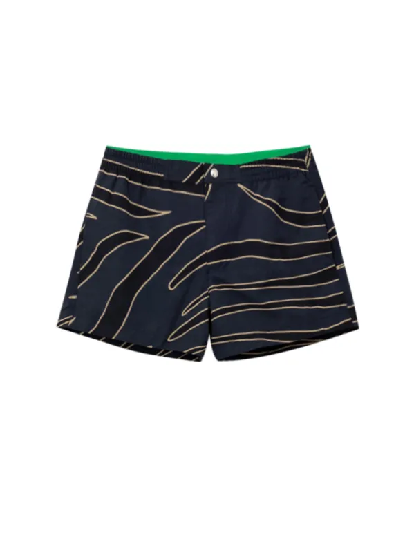 Bottega Veneta Animal Print Swim Shorts with Metal Button – Men made by Bottega Veneta