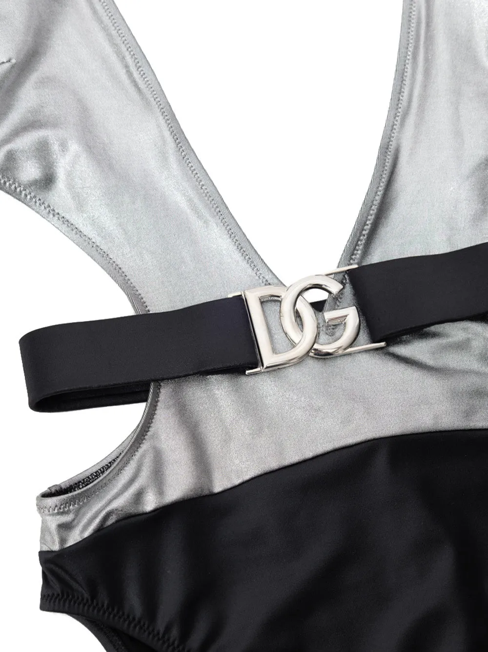 Dolce & Gabbana Silver Long-Sleeve One-Piece Swimsuit with Padded Shoulders sold by Siebentaschen product image thumbnail 3