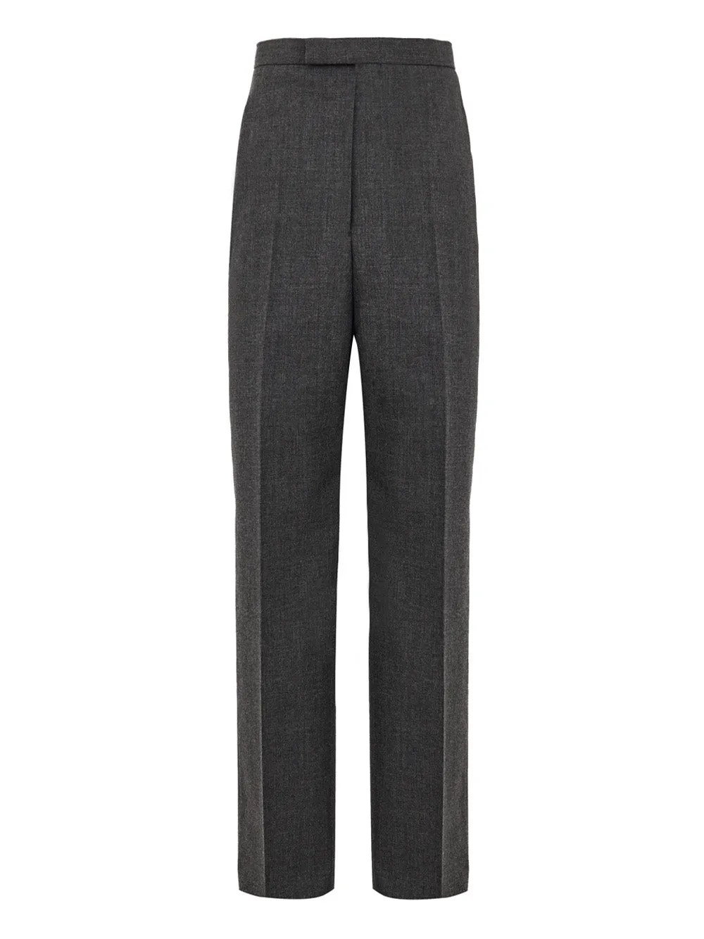 Thom Browne Men's Grey Wool High-Waist Tailored Trousers sold by Siebentaschen