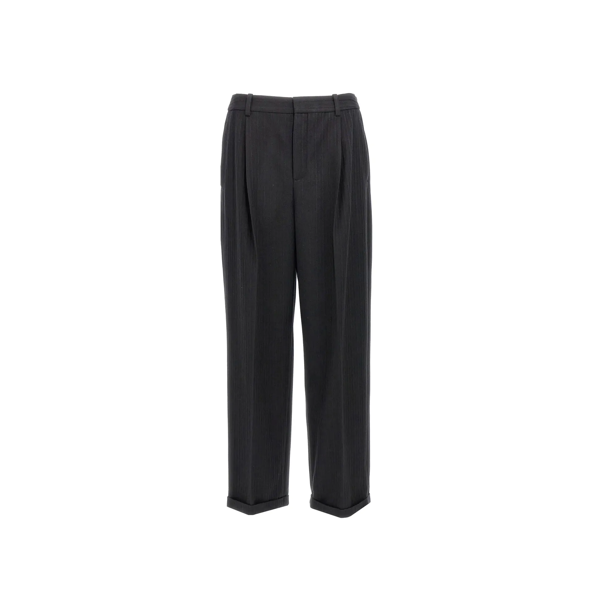 Saint Laurent Cashmere And Wool Flannel 90'S Striped Pants sold by Siebentaschen