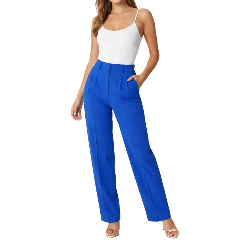 Elisabetta Franchi Woman Trousers Pleated Blue made by Elisabetta Franchi