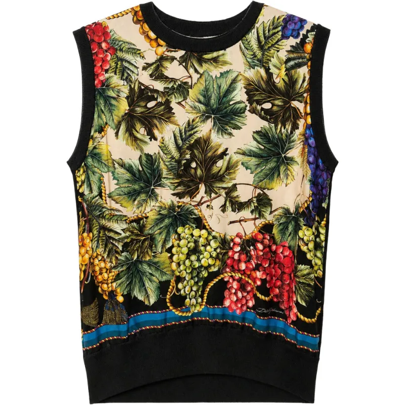 Dolce & Gabbana Woman Knit Sleeveless Natural Black made by Dolce & Gabanna