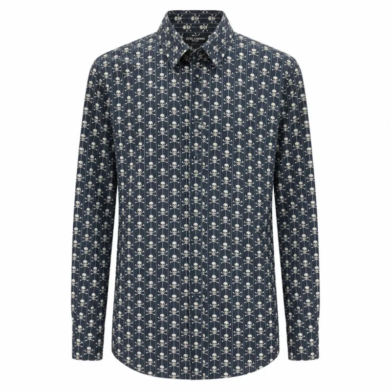 Dolce & Gabbana Cotton Shirt Blue made by Dolce & Gabanna