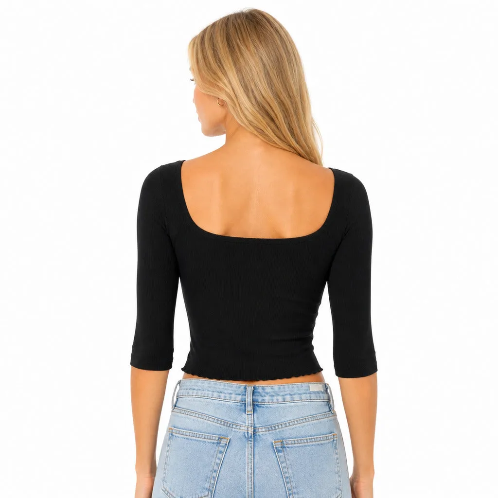 Dolce & Gabbana Woman Top Cropped Sleeve Short Black sold by Siebentaschen product image thumbnail 2