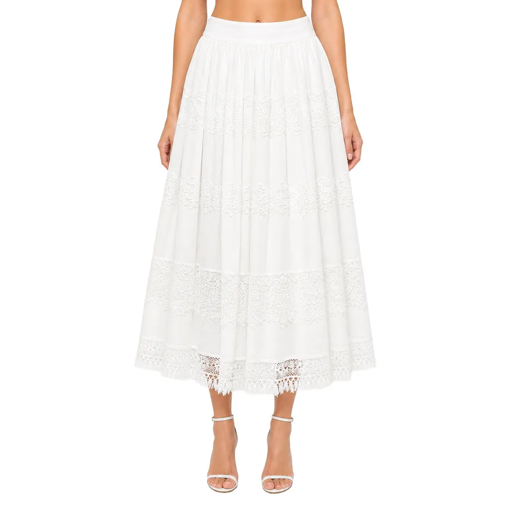 Dolce & Gabbana Cotton Skirt White sold by Siebentaschen