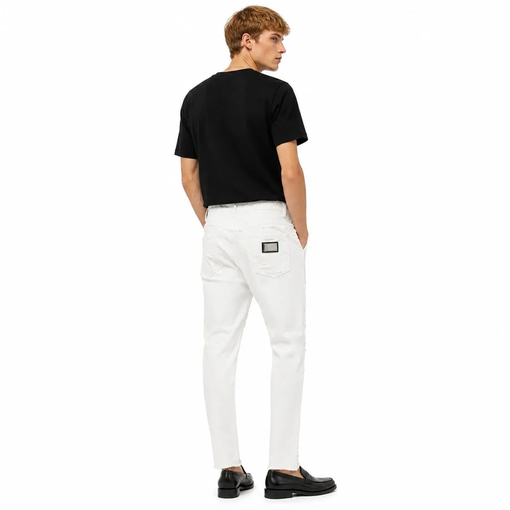 Dolce & Gabbana Man Trousers Distressed White sold by Siebentaschen product image thumbnail 2