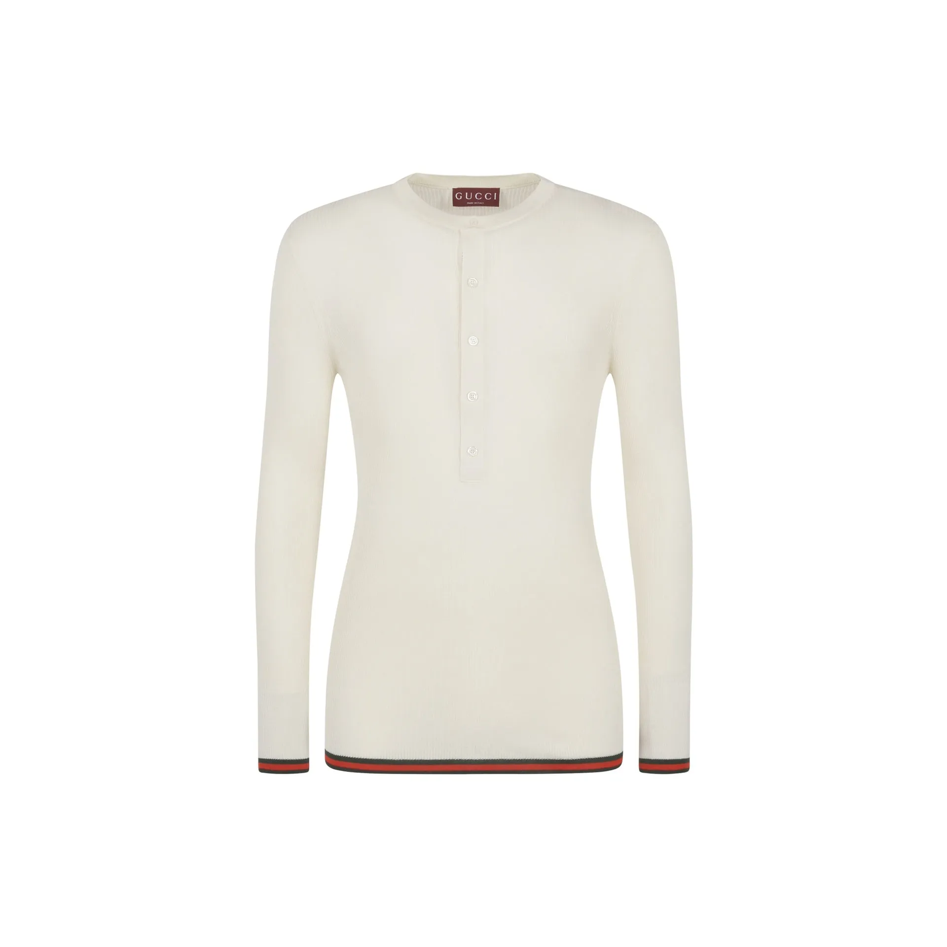 Gucci Ribbed-Knit Silk T-Shirt sold by Siebentaschen
