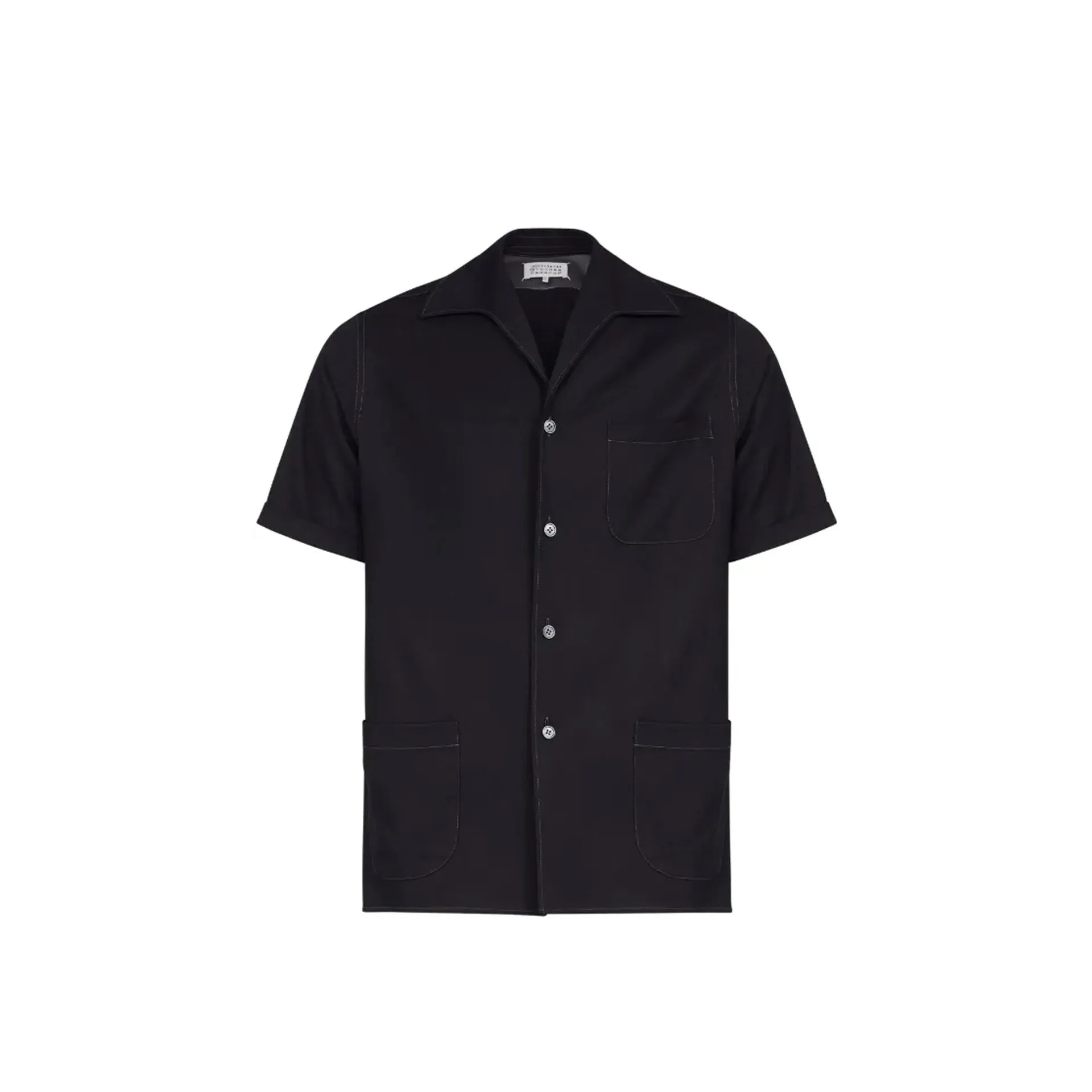 Maison Margiela short-sleeve wool shirt sold by Siebentaschen