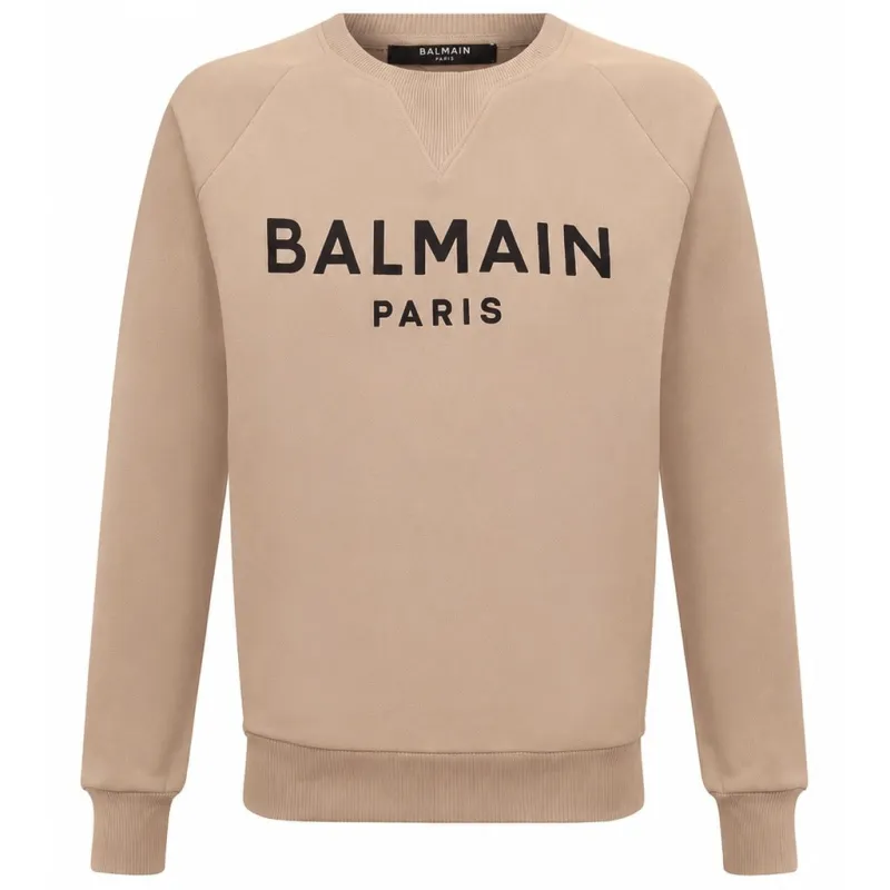 felpa girocollo beige made by Balmain