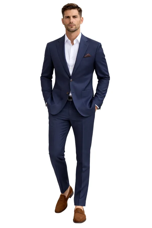 Ermenegildo Zegna Fabric Man Suit Wool Navy Blue made by Siebentaschen