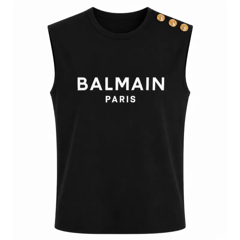 canotta nera logo made by Balmain