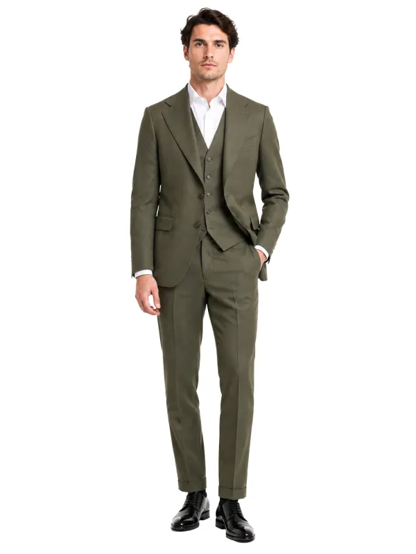 Ermenegildo Zegna Fabric Man Suit Wool Army Green made by Siebentaschen